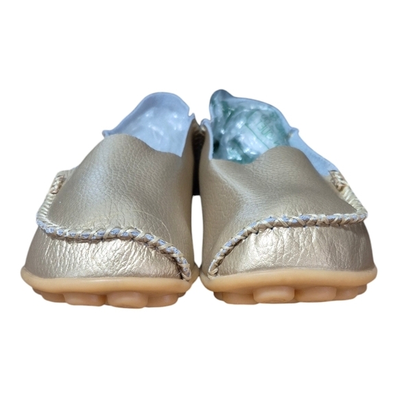Judxsious Gold Soft Leather Loafers - Picture 3 of 6